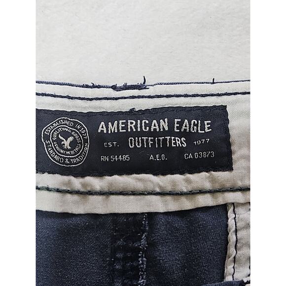 American Eagle Shorts Mens 32 Blue Classic Chino Flat Front Preppy - Picture 5 of 10